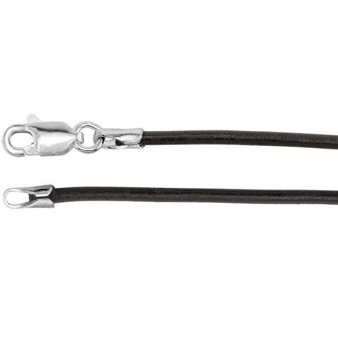2 mm Black Rubber Cord Necklace